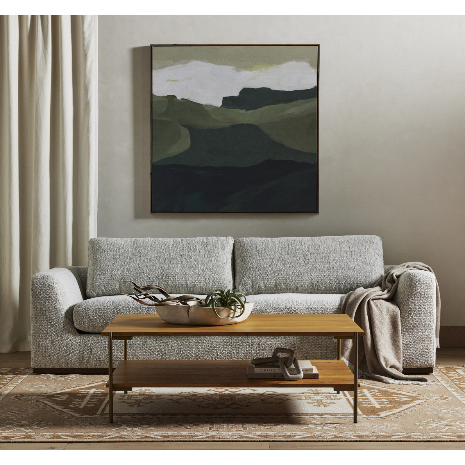 Berger 98'' Upholstered Sofa, Gray