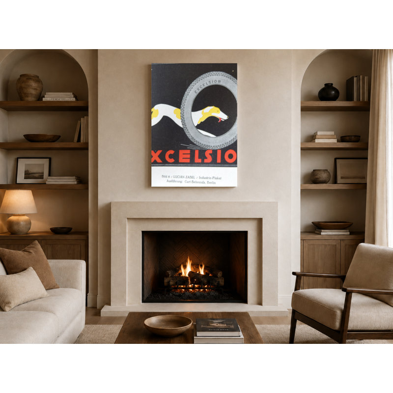 Excelsior Tires Greyhound 1920s - Art Deco Vintage, affiche sur toile - art mural sur toile, 18" H x 12" W
