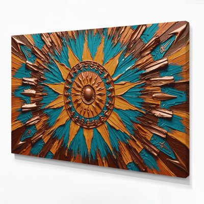 «Southwestern Cowboy Sunburst», art sur toile brun à motif 87