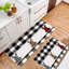 Ensemble de 2 tapis de cuisine à motif écossais et lapins léopard