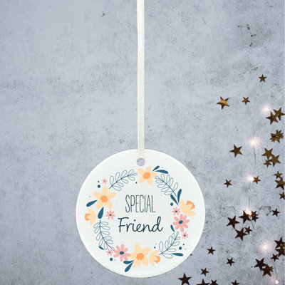 Special Friend Circle Shaped Ceramic Ornament