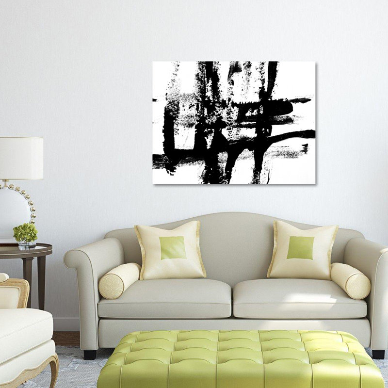 Ink Strokes - Unframed Painting, 30" H x 40" W x 1.5" D, Metal