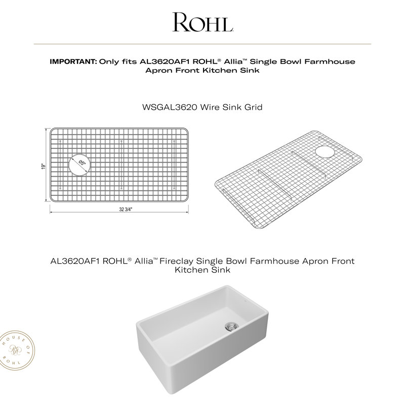 Allia Sink Grid for Kitchen Sink, Stainless Steel