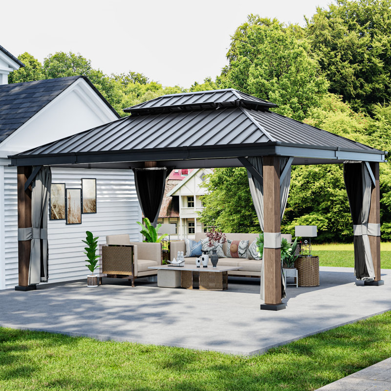 16 pi L 12 pi. D Pavillon de jardin en aluminium