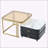 2-in-1 Square Nesting Coffee Table with Wheels & Drawers, Stackable Side Table with High Gloss Marble Grain Top, End Table Set for Living Room