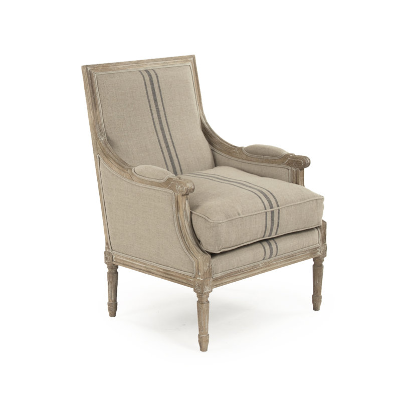 Louis Club Chair, Khaki/Blue