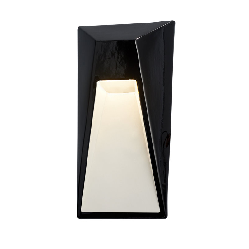 Caeli Ceramic LED Wall Light, Gloss Black/Matte White