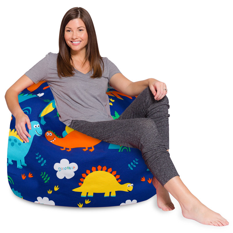 Bean Bag Chair for Kids, Teens, and Adults - Filled with Soft Beads, Includes Removable and Machine Washable Cover - Multiple Colors, Sizes and Fabrics including Soft Nylon & Canvas with Patterns