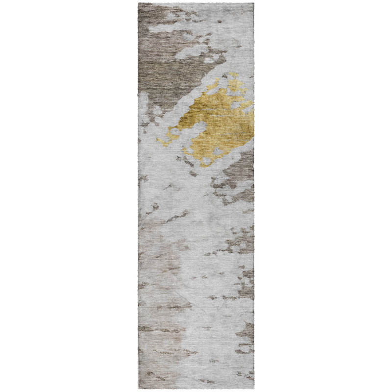 Tapis à poil long de qualité supérieure lavable à la machine ADS614, Taupe, 2'3" x 7'6" Runner