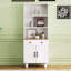 Armoire de rangement Farmhouse avec pieds en bois massif, tiroir et tablettes réglables-1559518720