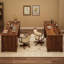 Bureau 60 po en bois avec tiroirs classeurs, bureau de direction avec armoire réglable-1956796415