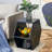 Hexagonal MDF Coffee Table, Characteristic Pattern Stickers, Multi-Hole Design To Give More Storage Space