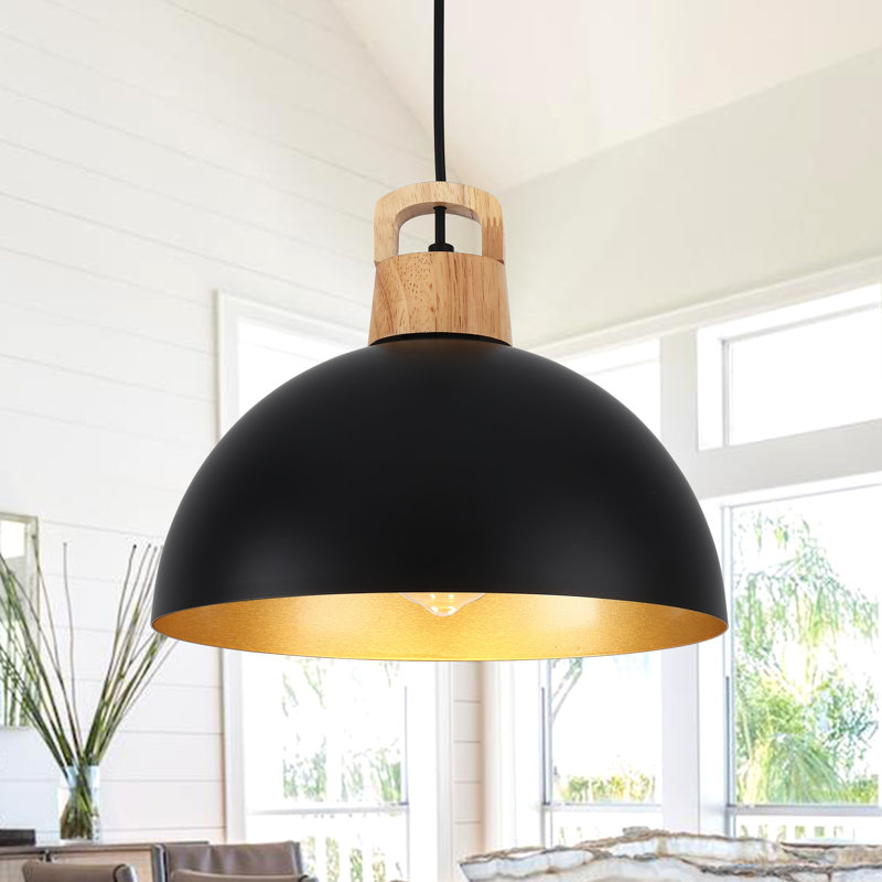 Joylin 11.81" Single Pendant, Noir