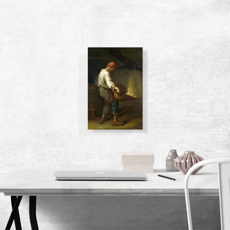 The Winnower by Jean-Francois Millet - Wrapped Canvas Painting, 18" H x 12"W x 1.5" D