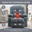 Fauteuils inclinables avec massage et amp; Chaleur, fauteuil inclinable berçant surdimensionné avec 2 porte-gobelets, port USB | Bleu marine | Métal Bois