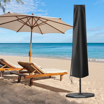 Patio Umbrella Cover Waterproof: Fit 9ft to 12ft Outdoor Umbrellas | 420D Oxford with Long Zipper, Protect Umbrella from Sun, Rain, Snow & Dust, Helping Extend Outdoor Umbrella's Life