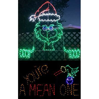 Ensemble de 2 lumières vertes de Noël 