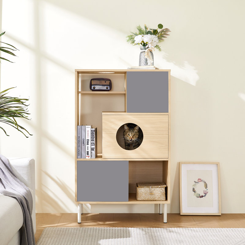 Étagère pour arbre à chat avec bibliothèque