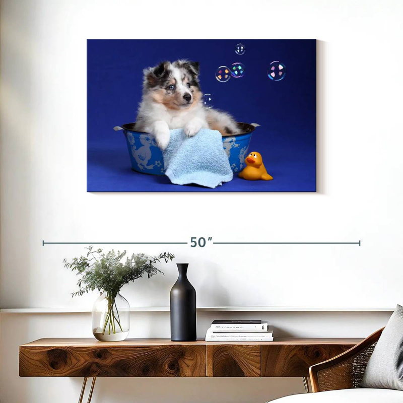Brampt Puppy Bath Time, 24" H x 36" W