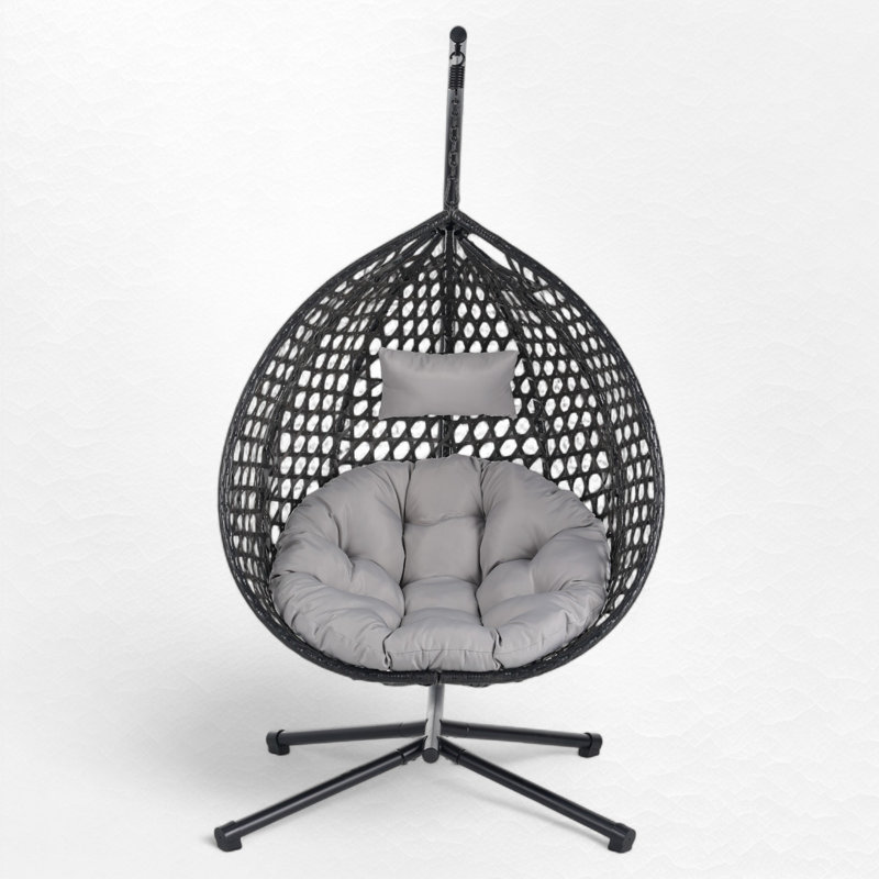 Balancelle d'extérieur / intérieure avec support, Noir, Gris