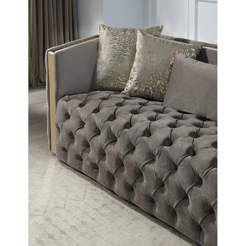 Canapé Doruk, H 30 po x l 92,91 po x P 33,86 po, Gris