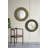 D29.5" Round Gold And Black Wooden Accent Mirror With Woven Texture