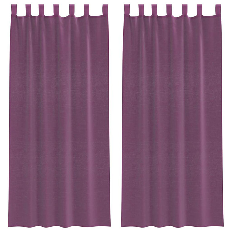Semi Sheer Curtain Pair, Purple, 140cm Width x 245cm Drop