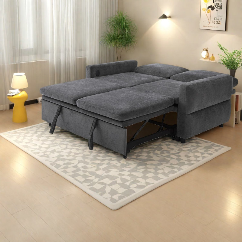 Canapé-lit convertible, causeuse en chenille 62,75 pouces Modern Home