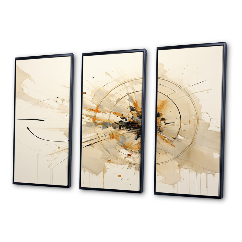 Chilyn - ensemble de reproductions d'art mural abstrait, Cadre flottant noir, H 32 po x l 48 po x P 1 po