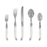 French Home Laguiole Connoisseur 20-Piece 18/10 Stainless-Steel Flatware Set With Pearl White Handles