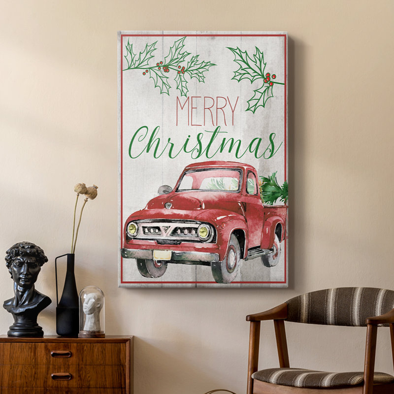Camion rouge «Merry Christmas» - galerie sur mesure, H 60 po x l 40 po