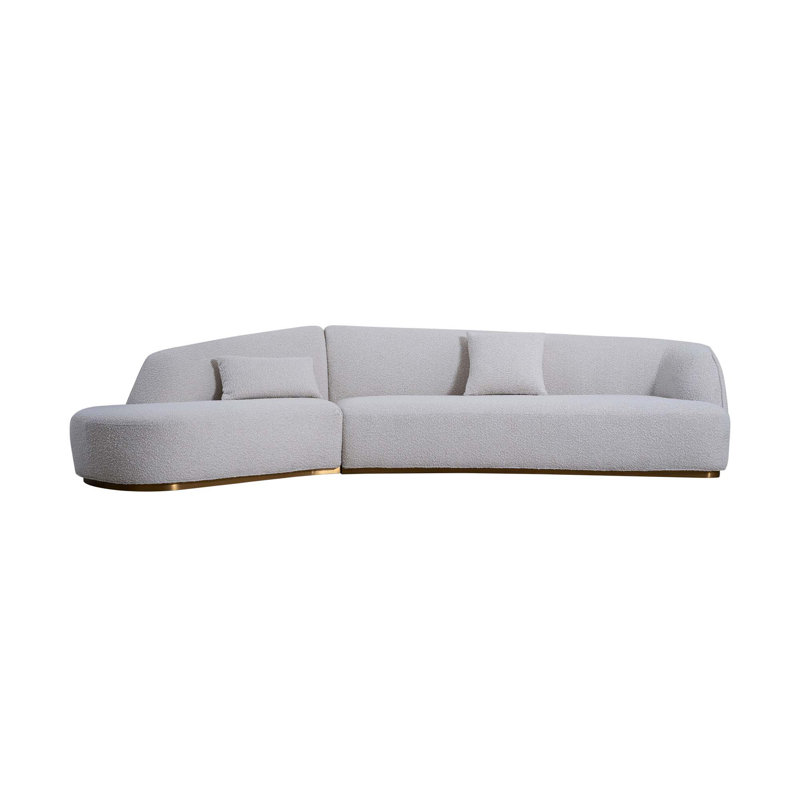 Charming Crescent-Shaped Fabric Sofa for Versatile Home Decor