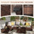 7-pieces Patio Furniture Set With 44" Propane Gas Fire Pit Table-121815458