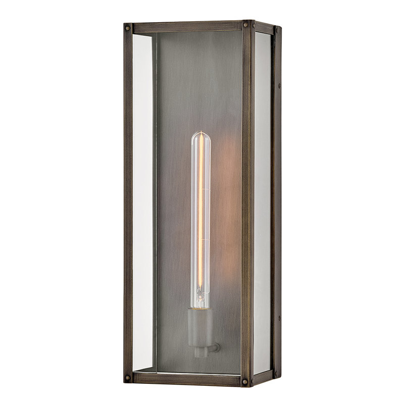 Hinkley Max Large Wall Mount Lantern, Brown, 20" H x 7.5" W x 6" D