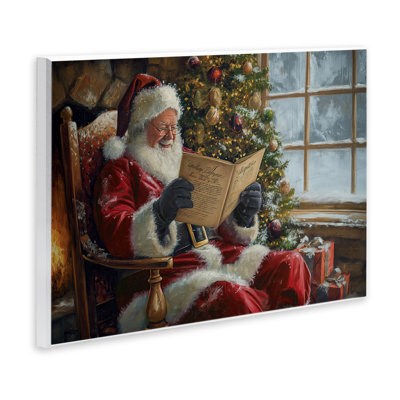 «Cheerful Santa Reading Canvas» par Imagine It Images