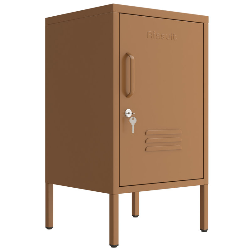 Union Single door End Table 2 Tier Narrow Side Table with Metal Frame Multifunctional Home Table Easy to Assemble Adjustable partitions Single Door Coffee Table
