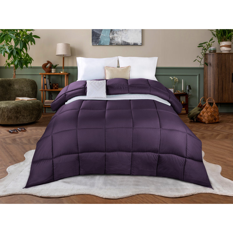 Édredon en duvet synthétique réversible toutes saisons Superior , Prune, Simple/Simple XL