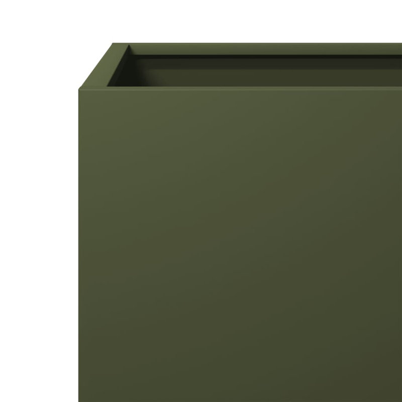 Alhasan Metal Elevated Planter, Olive, 40 cm H x 40 cm W x 40 cm D
