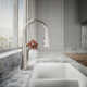 Tone Single Handle Pull Down Kitchen Sink Faucet with Three-Function Pull Down Sprayer
