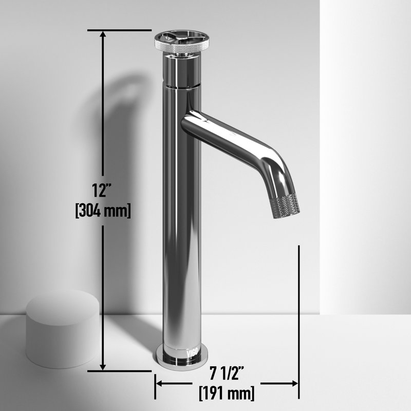 Cass 12" H Single Handle Vessel Sink Bathroom Faucet, Chrome