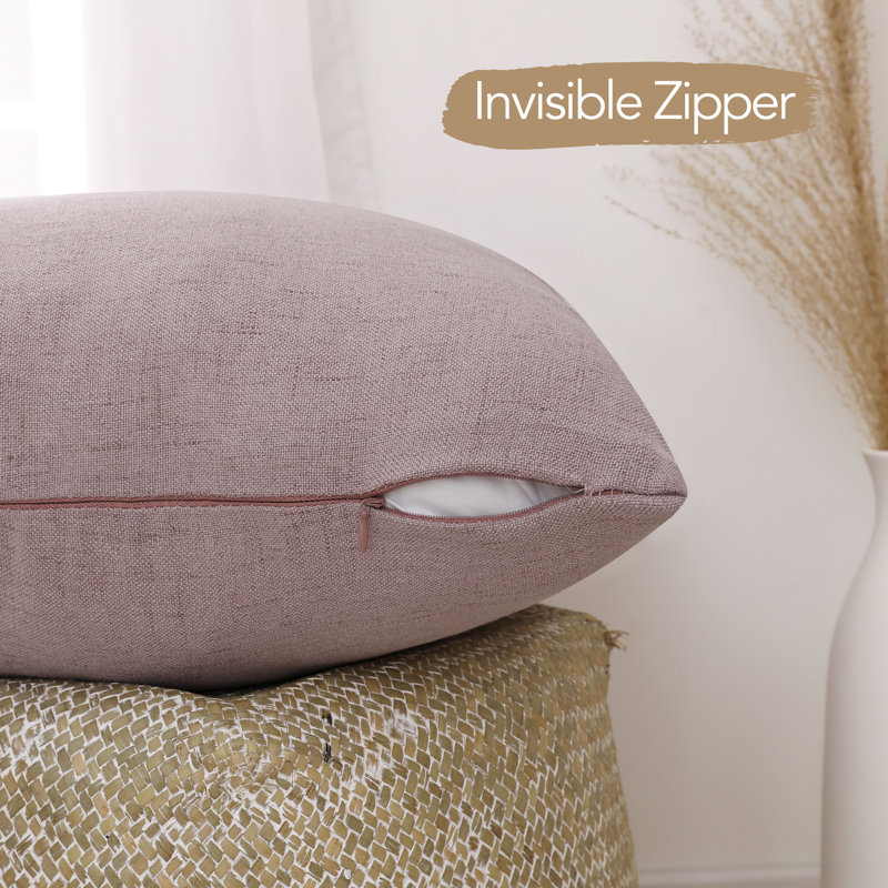  Square Pillow Cover, Light Salmon, 24" x 24"