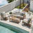 Outdoor Conversation Furniture Set with Wood Pattern