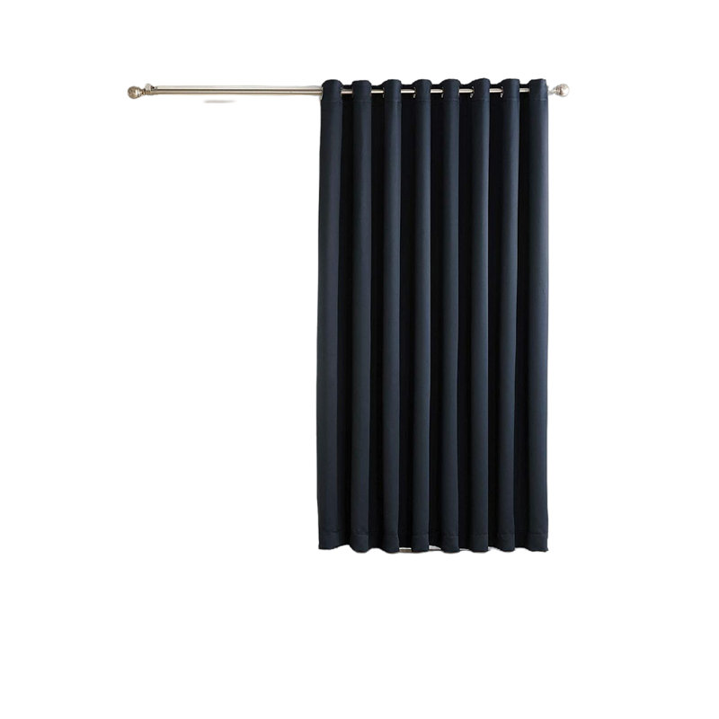 Bagdat Fabric Room Darkening Curtain Single Panel, 100" W x 120" L, Black