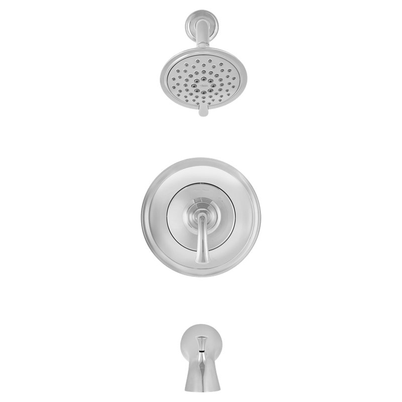 Robinet de baignoire et de douche à inverseur Patience, Chrome poli