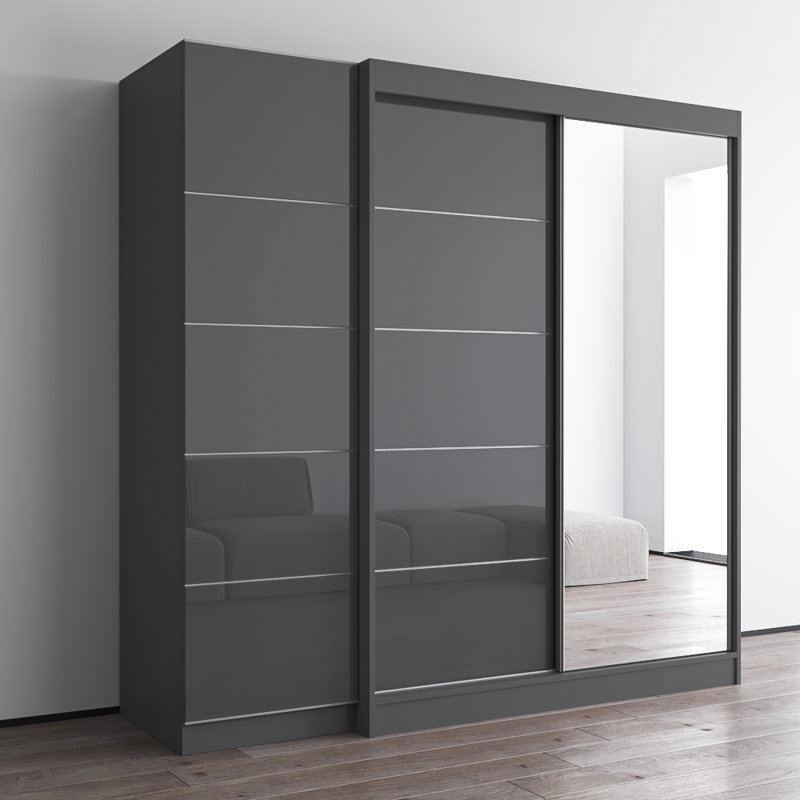 Armoire 80,7 "avec 1 miroir Aria Aria, Gris, H 79 po x l 81 po x P 26 po