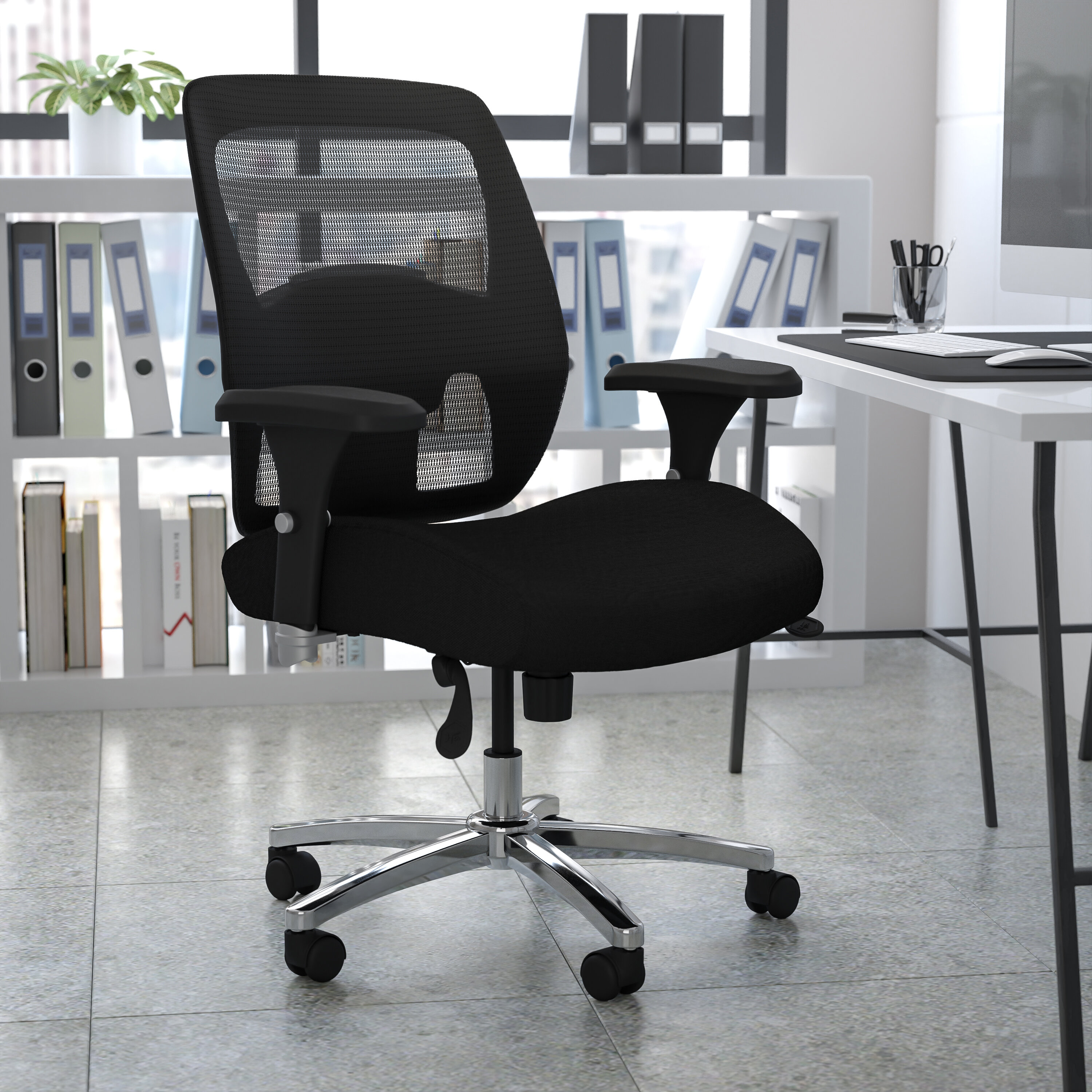 Flash Furniture Ergonomic Gray Mesh Office Chair with Synchro-Tilt