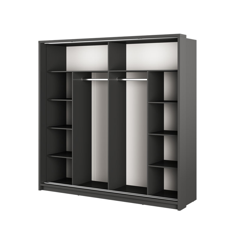Ayala 2 Door Manufactured Wood Wardrobe, Black