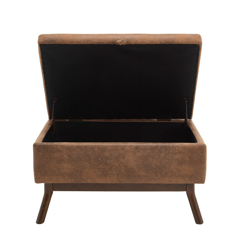 Banc de rangement Mid-Century, Café
