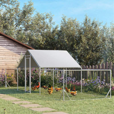 Grand poulailler en métal pour poulets, canards et lapins Pawhut