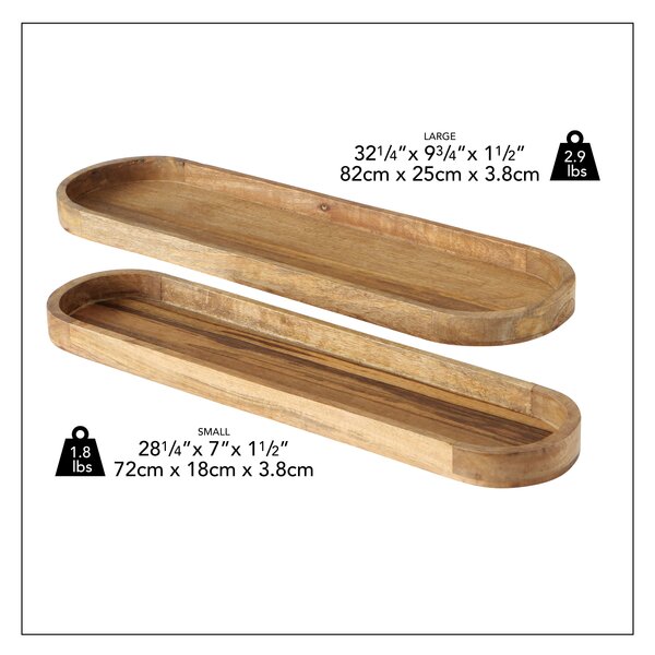Loon Peak® Schermerhorn Solid Wood Tray - Set of 2 | Wayfair